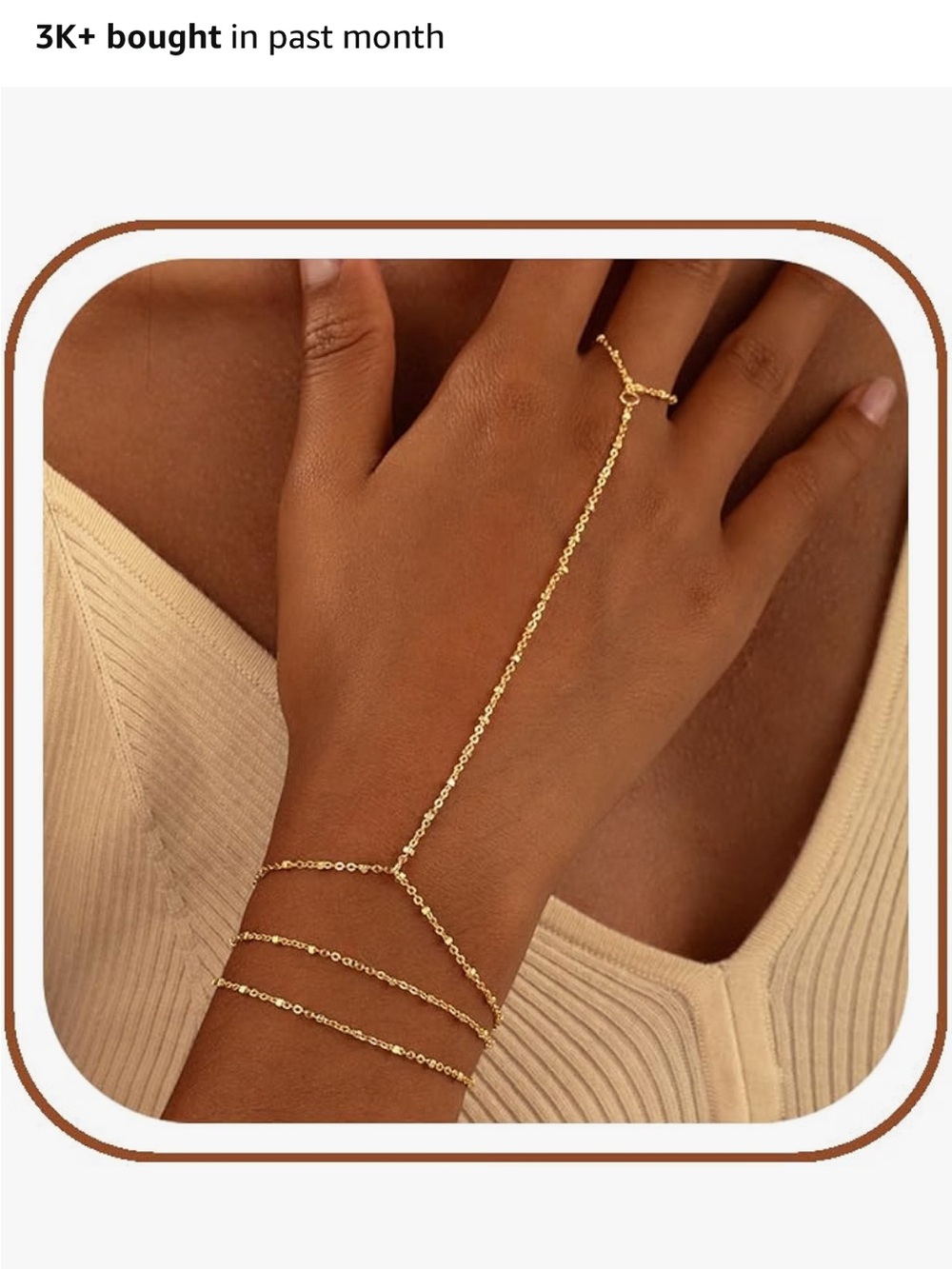 Minimalist Gold Hand Chain Bracelet with Finger Ring
